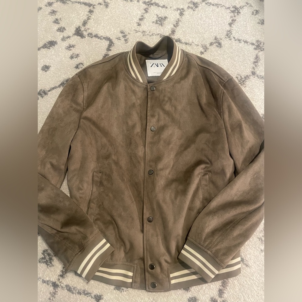 Zara Mens Suede Bomber jacket